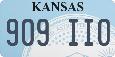 KS license plate 909IIO