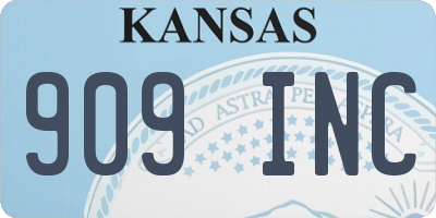 KS license plate 909INC