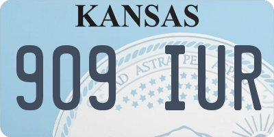 KS license plate 909IUR