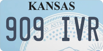 KS license plate 909IVR