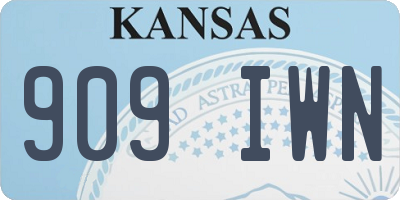 KS license plate 909IWN