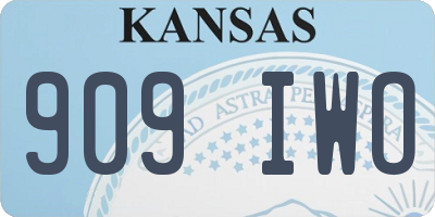 KS license plate 909IWO