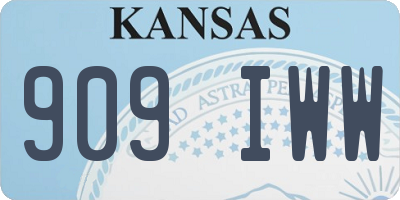KS license plate 909IWW