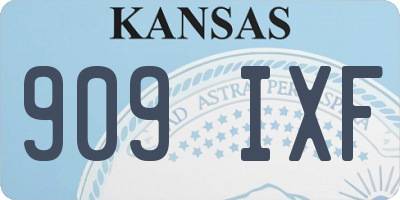 KS license plate 909IXF