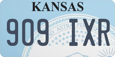 KS license plate 909IXR