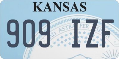 KS license plate 909IZF