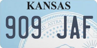 KS license plate 909JAF