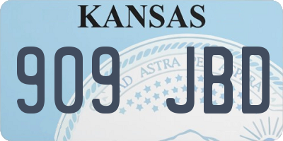 KS license plate 909JBD