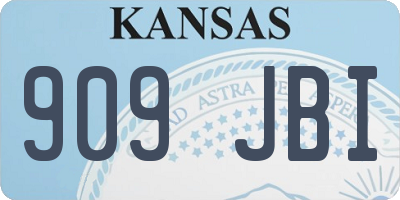 KS license plate 909JBI