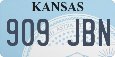KS license plate 909JBN