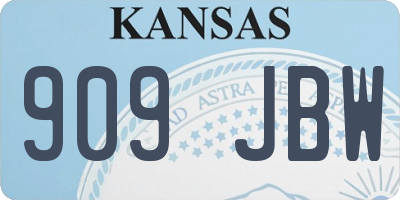 KS license plate 909JBW