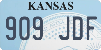 KS license plate 909JDF