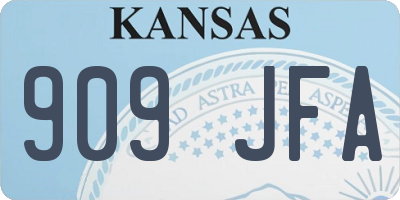 KS license plate 909JFA