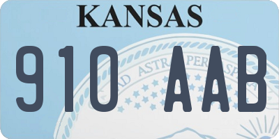 KS license plate 910AAB