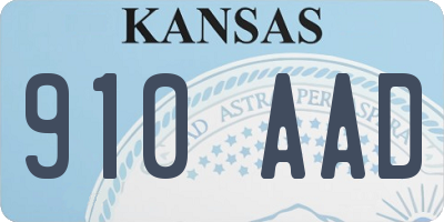 KS license plate 910AAD