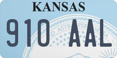KS license plate 910AAL