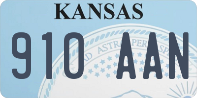 KS license plate 910AAN