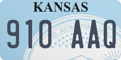 KS license plate 910AAQ