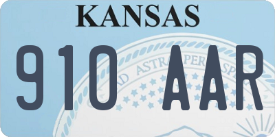 KS license plate 910AAR