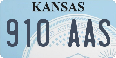 KS license plate 910AAS
