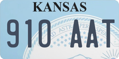 KS license plate 910AAT