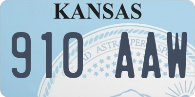 KS license plate 910AAW