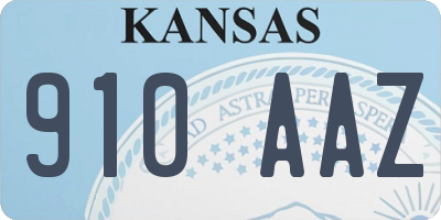 KS license plate 910AAZ