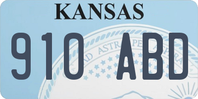 KS license plate 910ABD