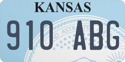 KS license plate 910ABG