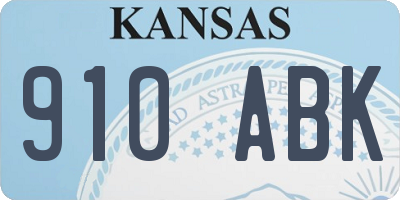 KS license plate 910ABK