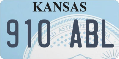 KS license plate 910ABL