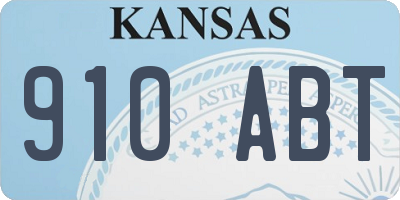 KS license plate 910ABT