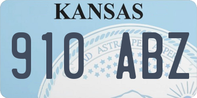 KS license plate 910ABZ