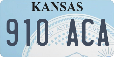 KS license plate 910ACA