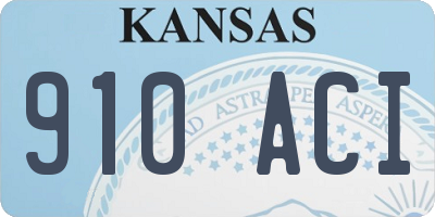 KS license plate 910ACI