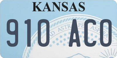 KS license plate 910ACO