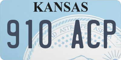 KS license plate 910ACP