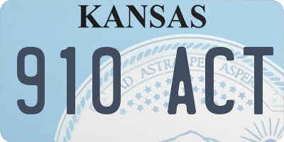 KS license plate 910ACT