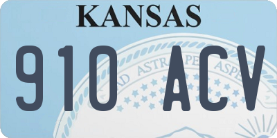 KS license plate 910ACV