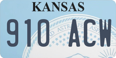 KS license plate 910ACW