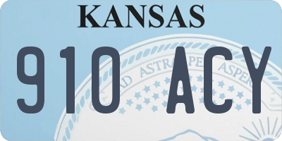 KS license plate 910ACY