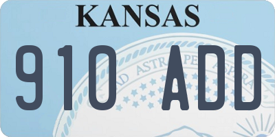 KS license plate 910ADD
