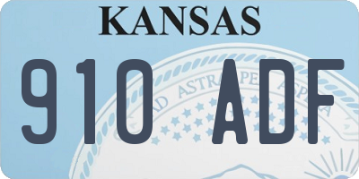 KS license plate 910ADF
