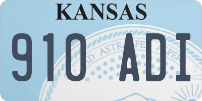 KS license plate 910ADI