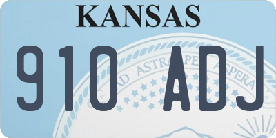 KS license plate 910ADJ