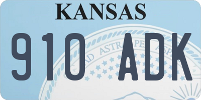 KS license plate 910ADK