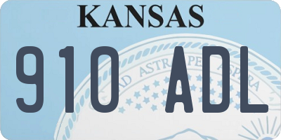 KS license plate 910ADL