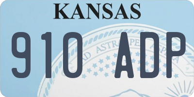 KS license plate 910ADP