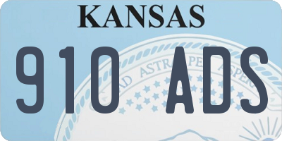 KS license plate 910ADS