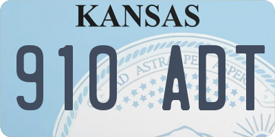 KS license plate 910ADT